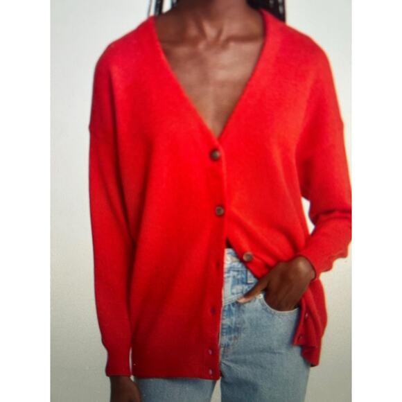 NWT Madewell Heather Poppy Harlow Cardigan Red XL - Picture 1 of 8